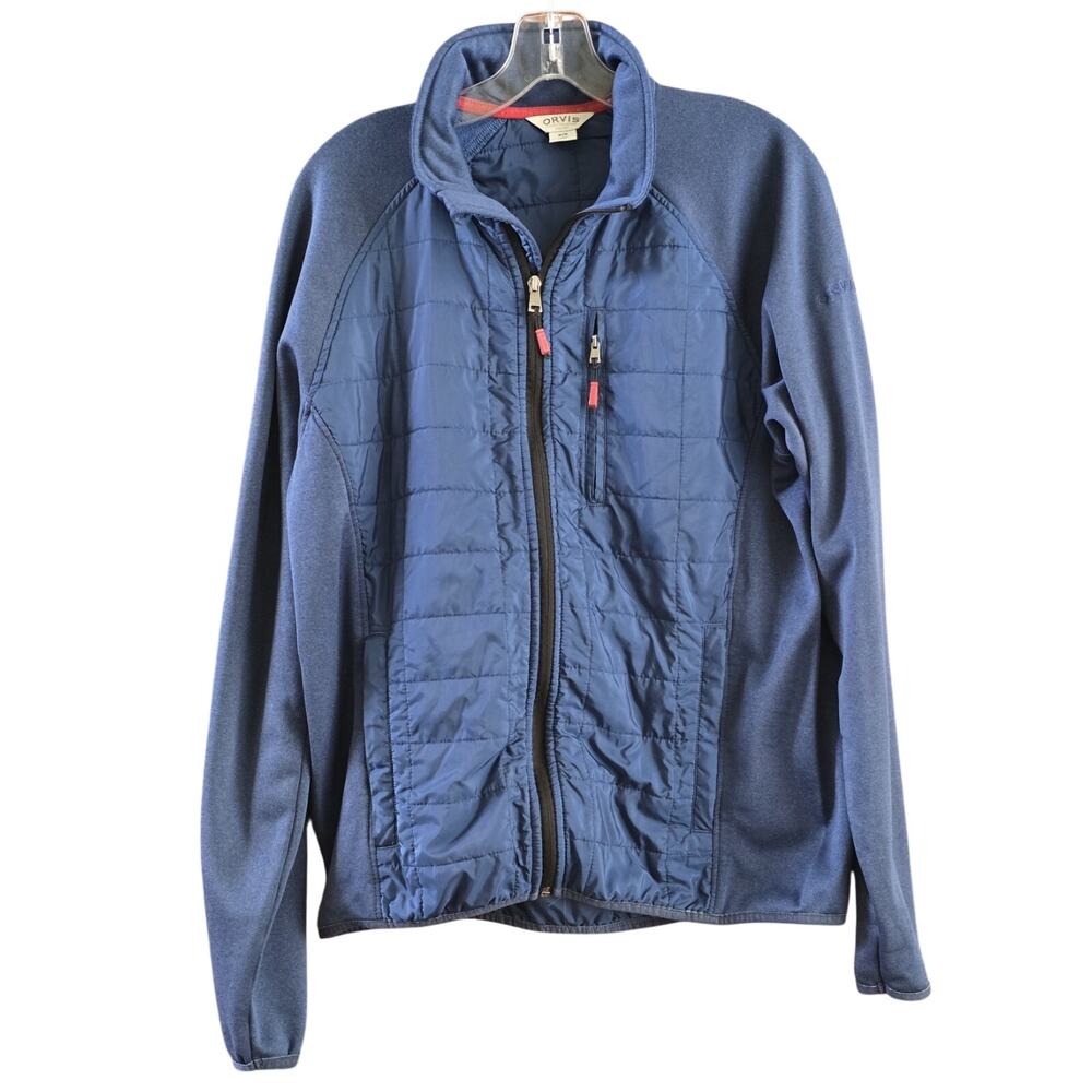 Orvis Fleece Jacket Quilted Puffer Front Full Zip Classic Collection M
